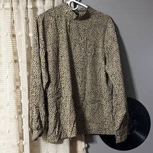 Animal print long sleeve blouse